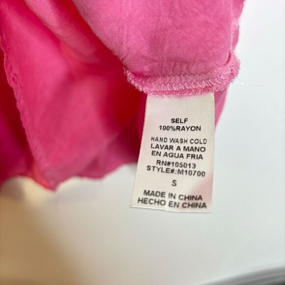 Andree By Unit Women's Tunic Blouse Top Pink Small Floral Embroidered V-Neck - Picture 5 of 8